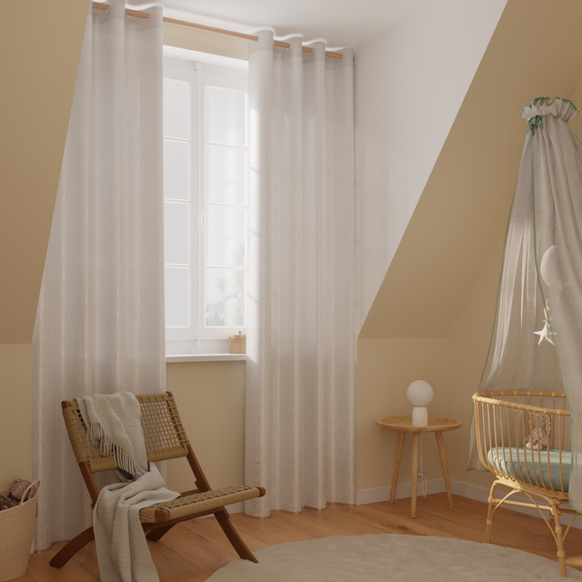 Voilage IRISE coloris blanc 140 x 240 cm
