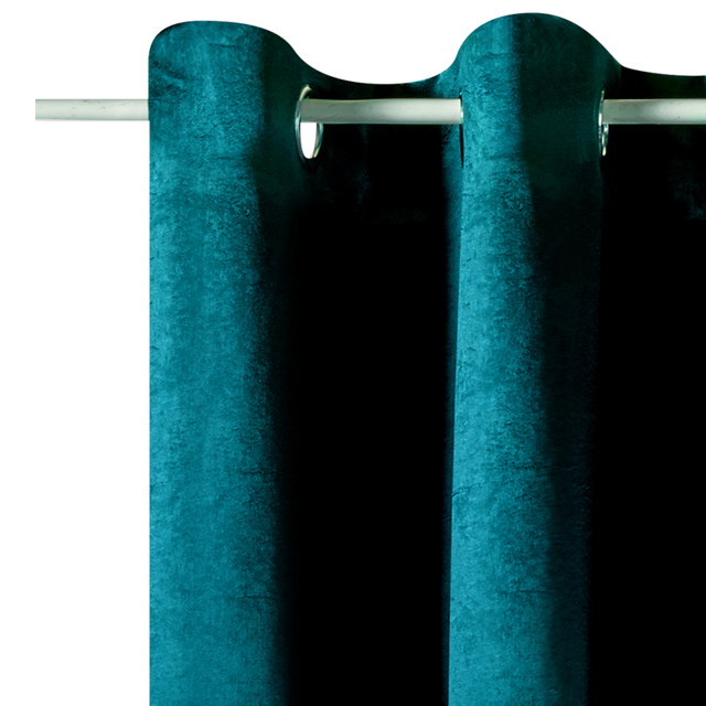 Rideau GRAZIA coloris bleu paon 140 x 240 cm