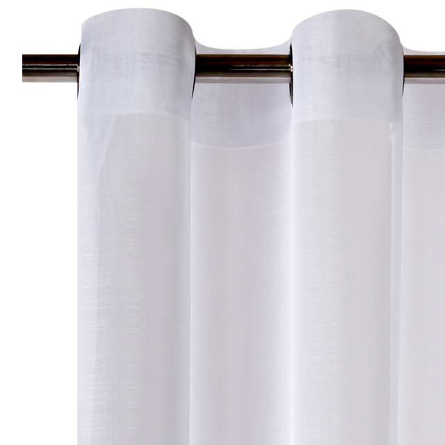 Voilage ÉTAMINE GIVRÉE coloris blanc 145 x 240 cm
