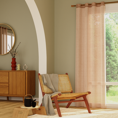 Voilage Étamine givrée Taupe