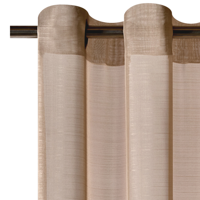 Voilage ÉTAMINE GIVRÉE coloris taupe 145 x 240 cm