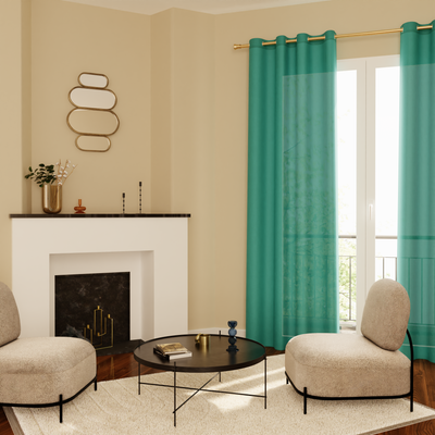 Voilage Voile chic Bleu paon