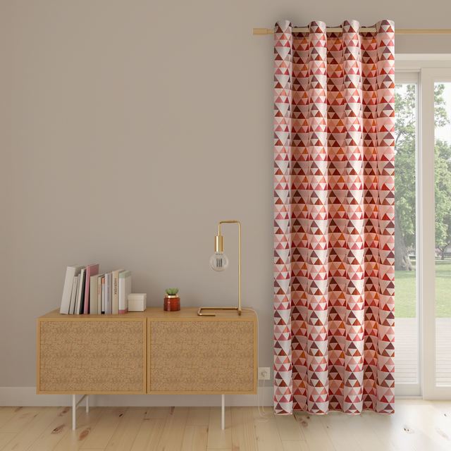 Rideau NILS coloris rose vintage 140 x 250 cm