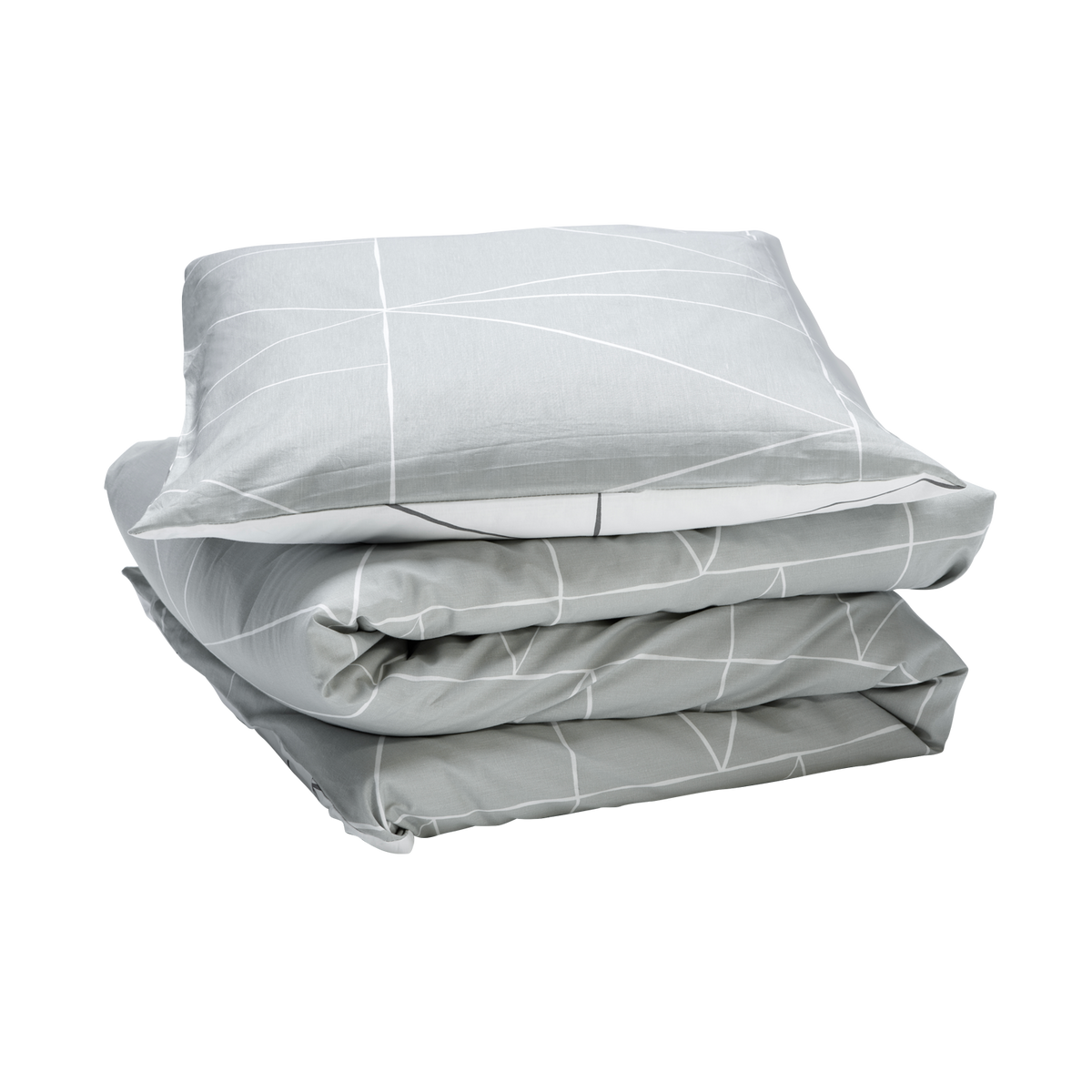 Parure de lit en toile de coton Lozi Gris perle