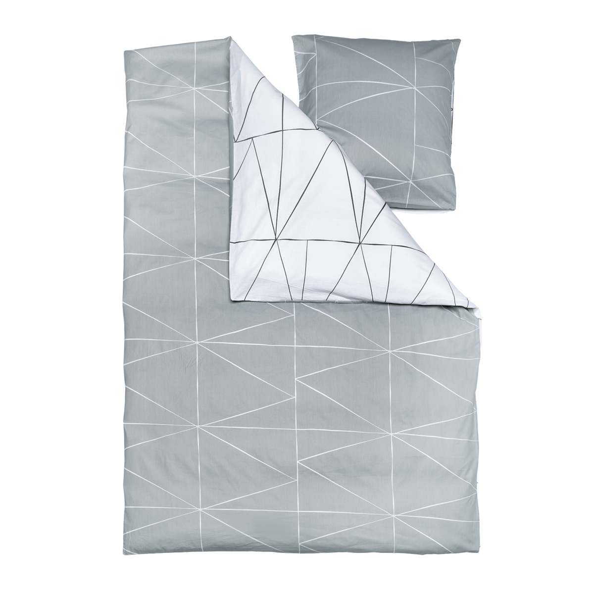 4MURS Parure de lit en toile de coton Lozi Gris perle