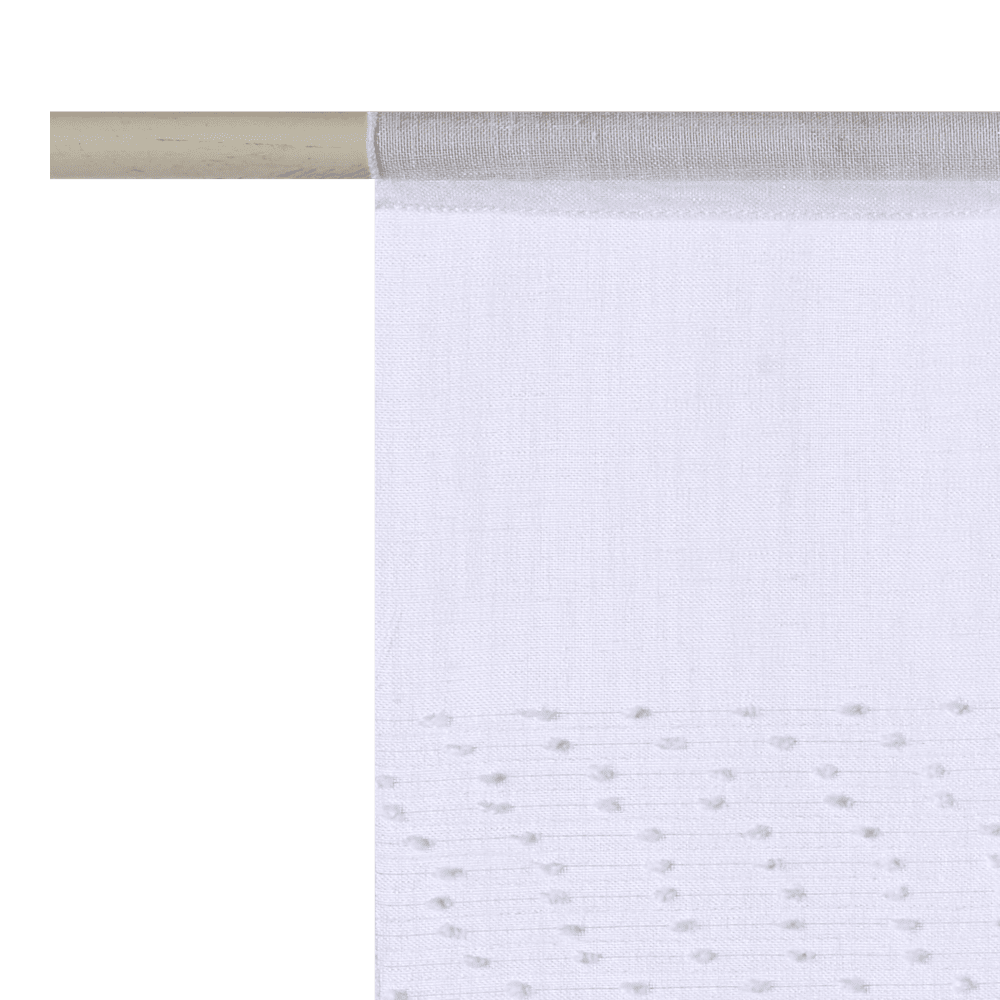 Vitrage FLOCON (la paire) coloris blanc 45 x 130 cm