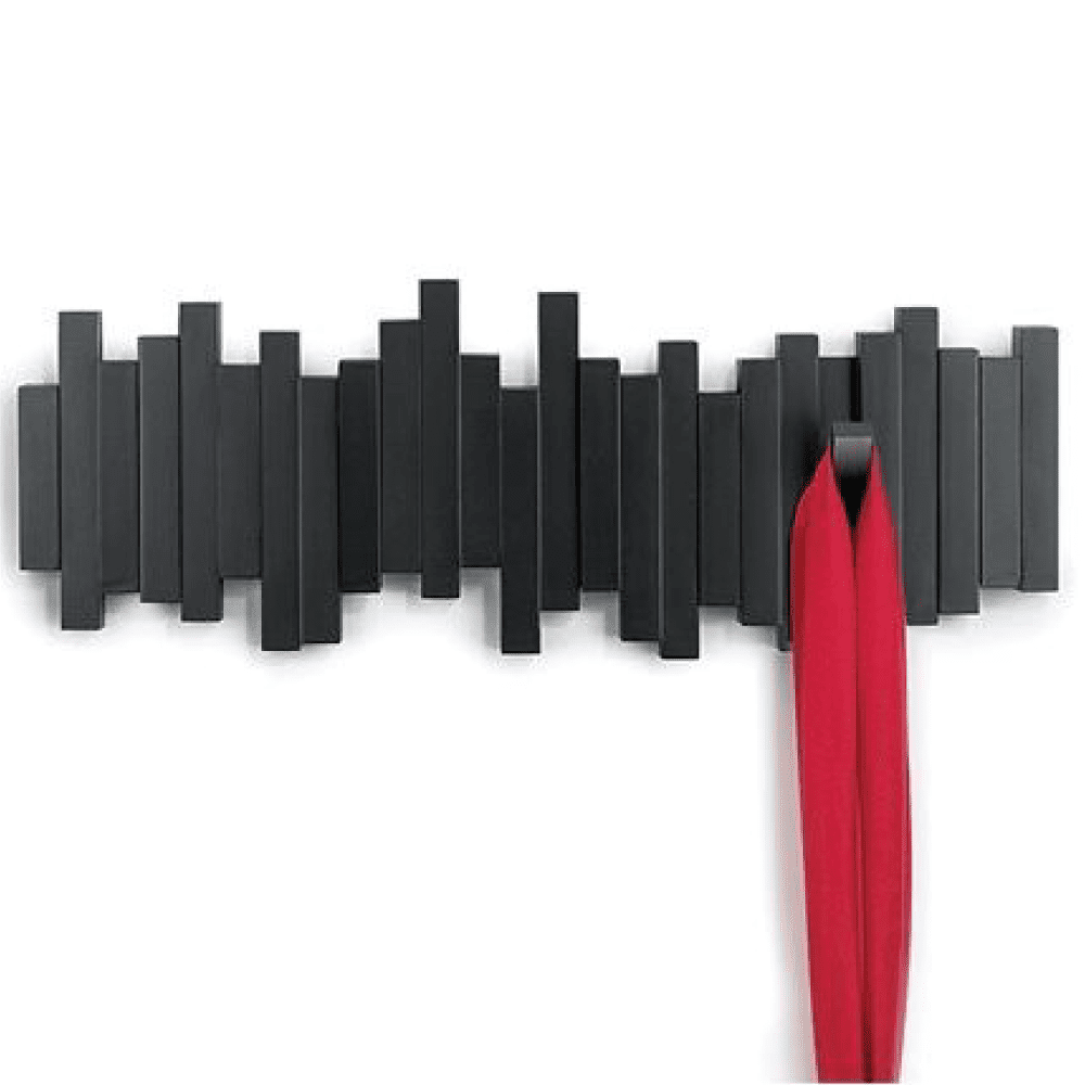 Patère Murale Umbra Tempo 6 - Design Moderne Et Fonctionnel Avec 6 Crochets Décalés