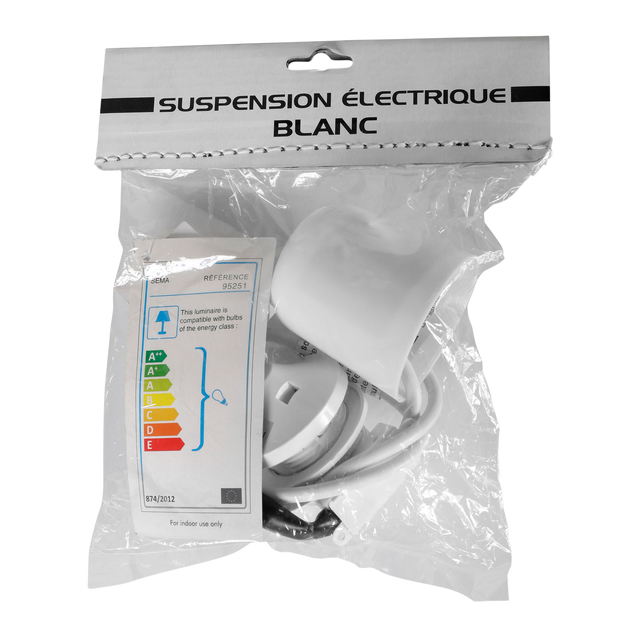 Kit suspension plafond CORDON coloris blanc 80 x 6,5 cm