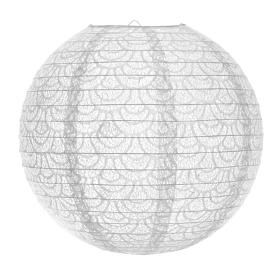 Abat-jour boule papier Dentelle Blanc