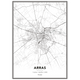 4MURS Image encadrée Map arras Blanc