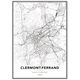 4MURS Image encadrée Map clermont ferrand Blanc