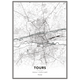 4MURS Image encadrée Map tours Blanc