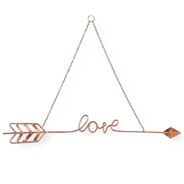 Fléche décorative ARROW LOVE coloris cuivre rose