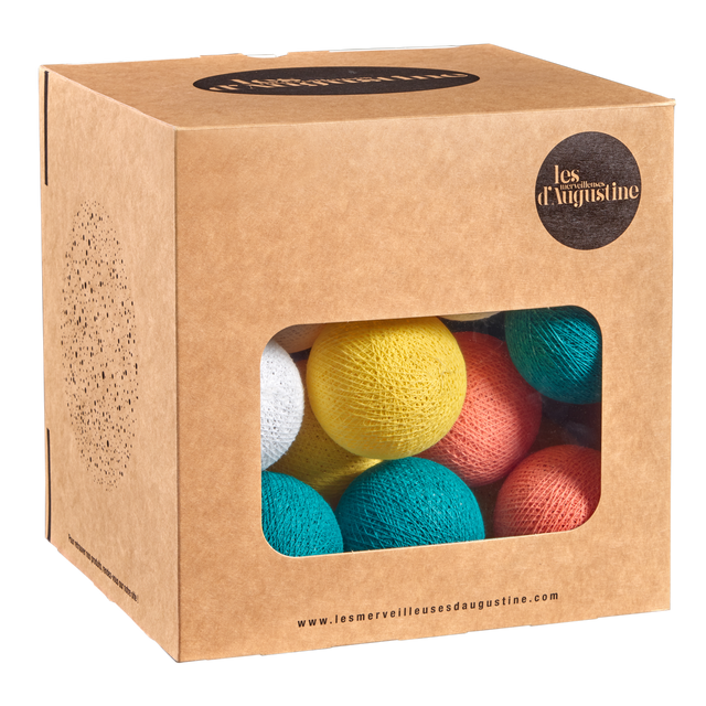 Guirlande lumineuse boule MACARON coloris vert céladon