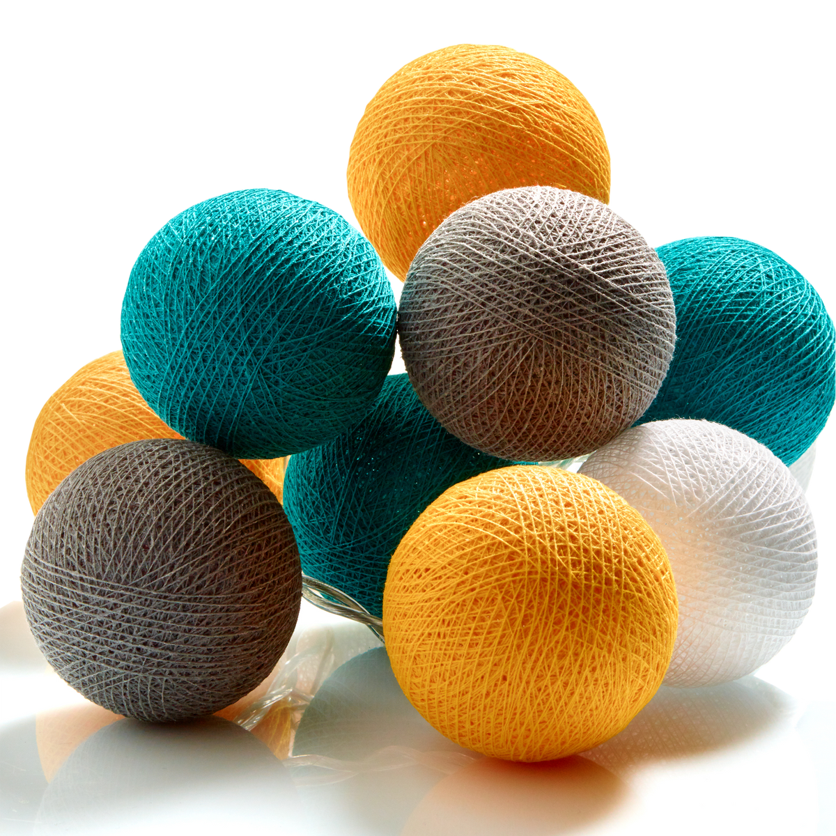 Guirlande lumineuse boule Vintage Jaune moutarde