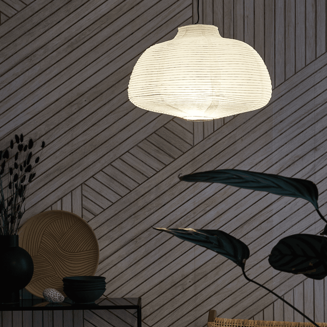 Abat-jour boule papier NUAGE coloris blanc 21,5 x 45 cm