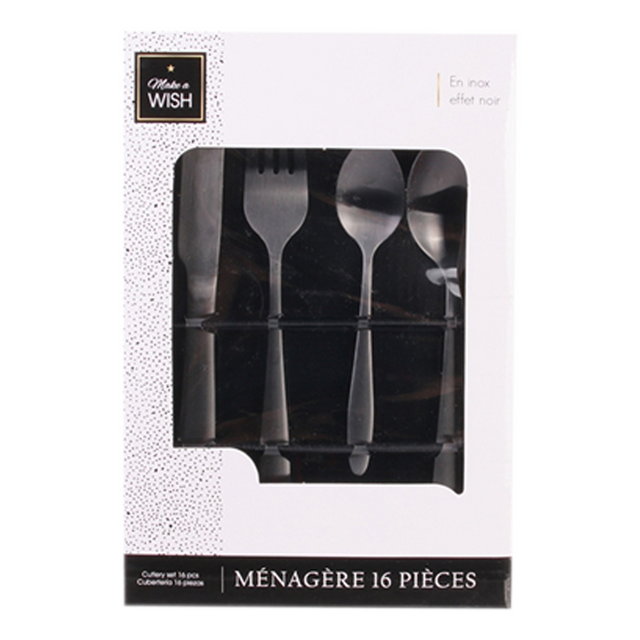 Coffret couverts CARSON coloris noir