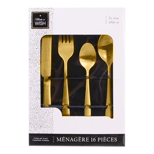 Coffret couverts ELKO coloris or