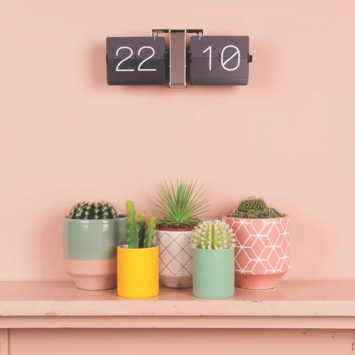 PRESENT TIME Horloge flip flap Aaron Noir