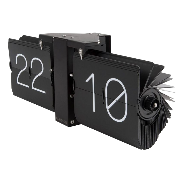 Present Time Horloge flip flap AARON coloris noir