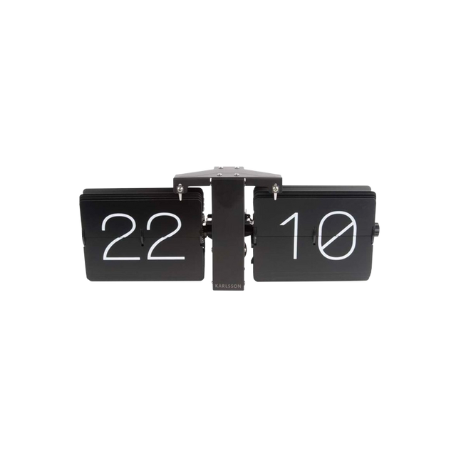 Present Time Horloge flip flap AARON coloris noir