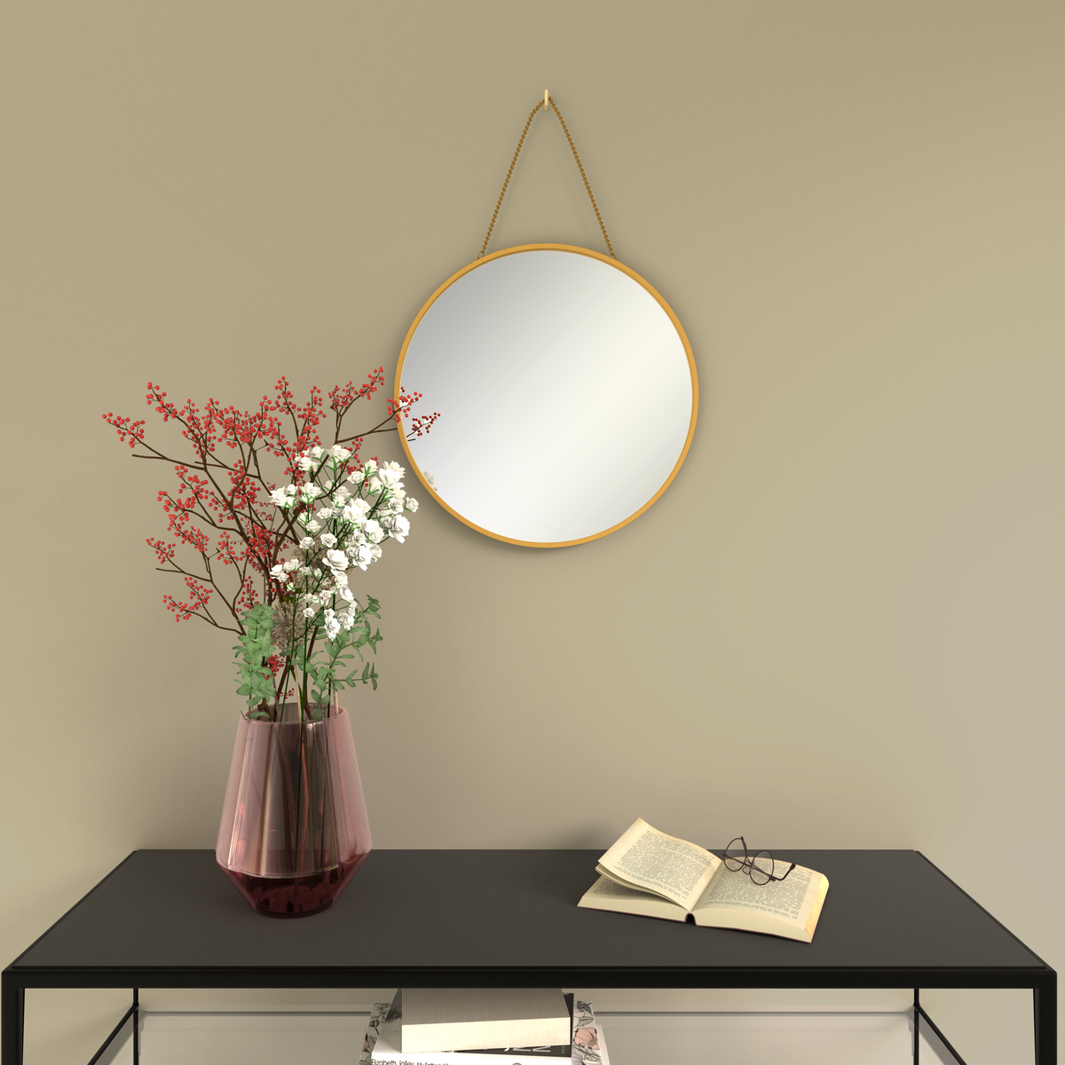 Miroir en métal Dori Laiton