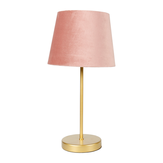Lampe à poser VELVET GOLD coloris rose 40 x 20 cm