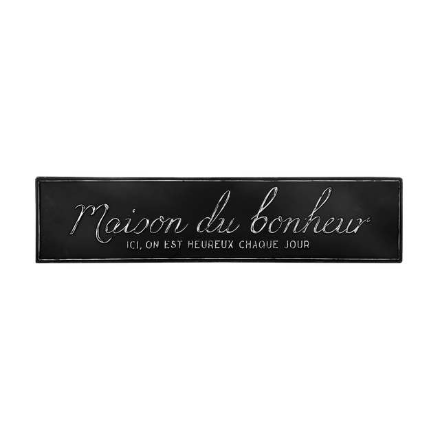 Plaque métal ALIX coloris noir