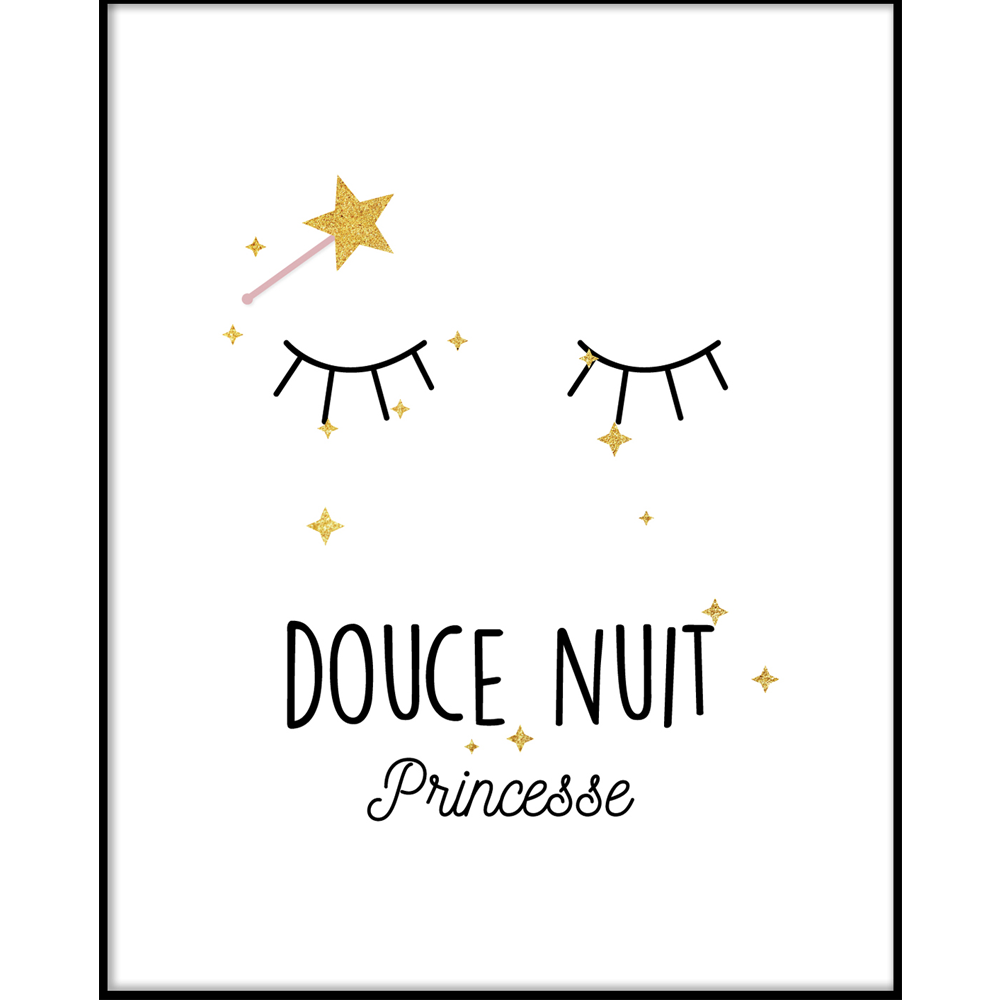 Tableau Douce nuit princesse Blanc