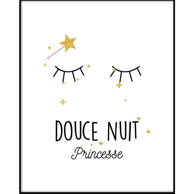 Tableau Douce nuit princesse Blanc