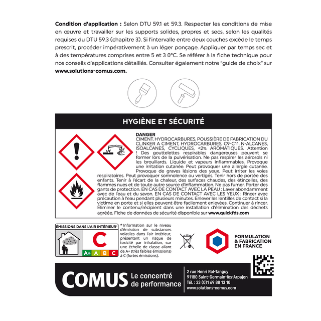 Comus Peinture Anti humidité Peinture blanc Mat 0,75 L