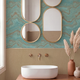 Papier peint intissé Elaura Turquoise