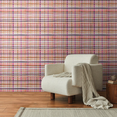 Papier peint intissé Mattéo Fuschia et orange