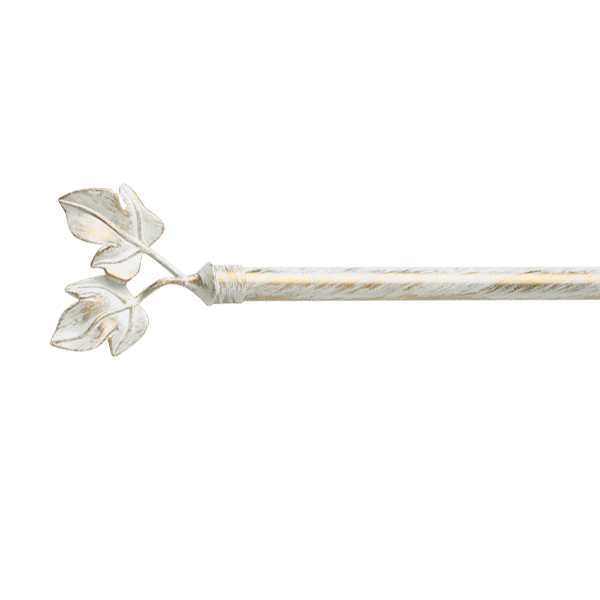 Kit barre à rideaux BOURGOGNE blanc / doré 1,9 cm 200 cm