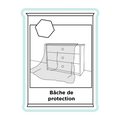 Dessin de bâche de protection emballée