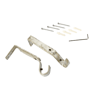 Support barre à rideau CERUSITE blanc / doré 1,9 cm de 11,5 à 15,5 cm