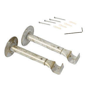 Support barre à rideau CERUSITE blanc / doré 1,9 cm de 16,5 à 23 cm