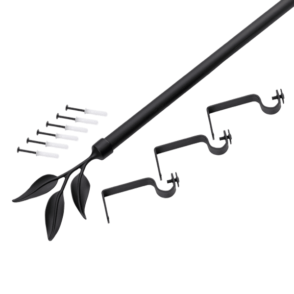 Kit barre à rideaux ELEGANCE noir 1,9 cm de 165,0 à 310 cm
