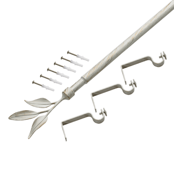 Kit barre à rideaux ELEGANCE blanc / doré 1,9 cm de 165,0 à 310 cm