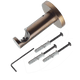Support barre à rideau Glacage Choco brosse Métal brossé