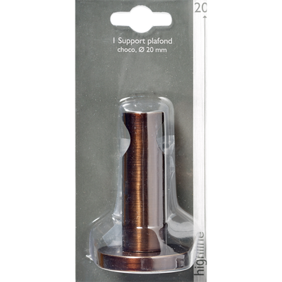 Support barre à rideau Glacage Choco brosse Métal brossé