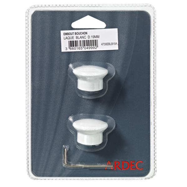 Embout Howlite Blanc brillant Brillant