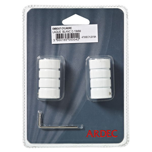 Embout Howlite Blanc brillant Brillant