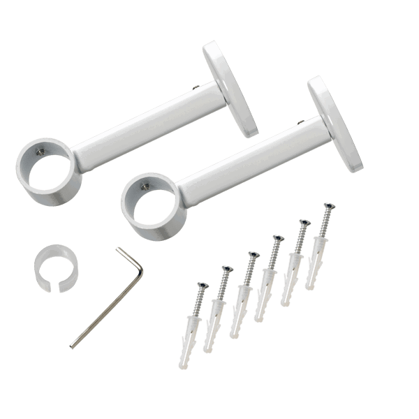 Support barre à rideau HOWLITE blanc 1,9 cm de 9,0 à 14 cm