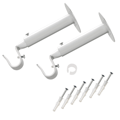 Support barre à rideau Howlite Blanc brillant Brillant