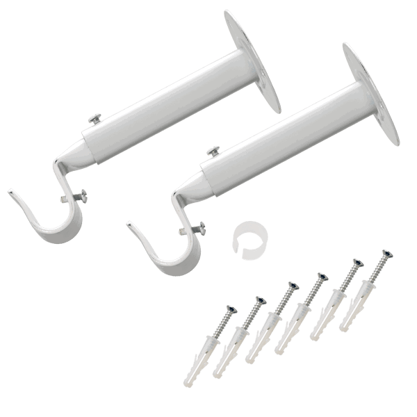 Support barre à rideau HOWLITE blanc 1,9 cm de 16,5 à 23 cm