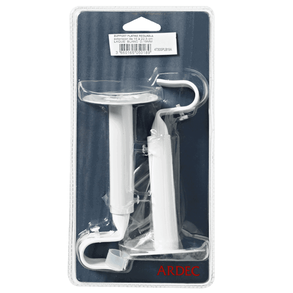 Support barre à rideau HOWLITE blanc 1,9 cm de 16,5 à 23 cm