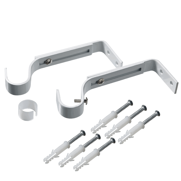 Support barre à rideau Howlite Blanc brillant Brillant