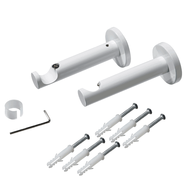 Support barre à rideau Howlite Blanc brillant Brillant