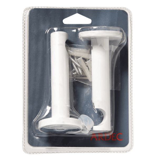 Support barre à rideau Howlite Blanc brillant Brillant